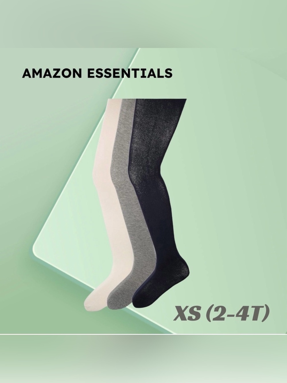 🇺🇸🆕🏷️NWT AMAZON ESSENTIALS | XS 2-4T | 3-pack Cotton Tights